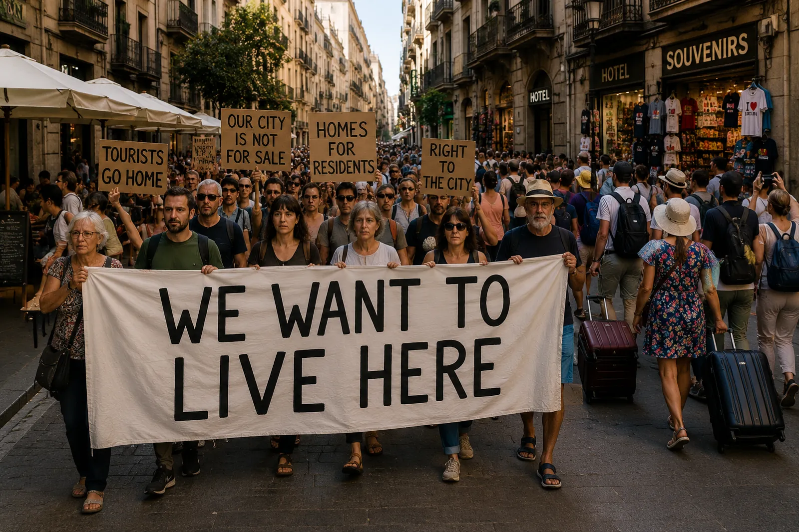 Des manifestations dans toute l’Europe contre la « touristification » de certaines villes : « Je ne veux pas déménager, je veux avoir le droit d’habiter ici »