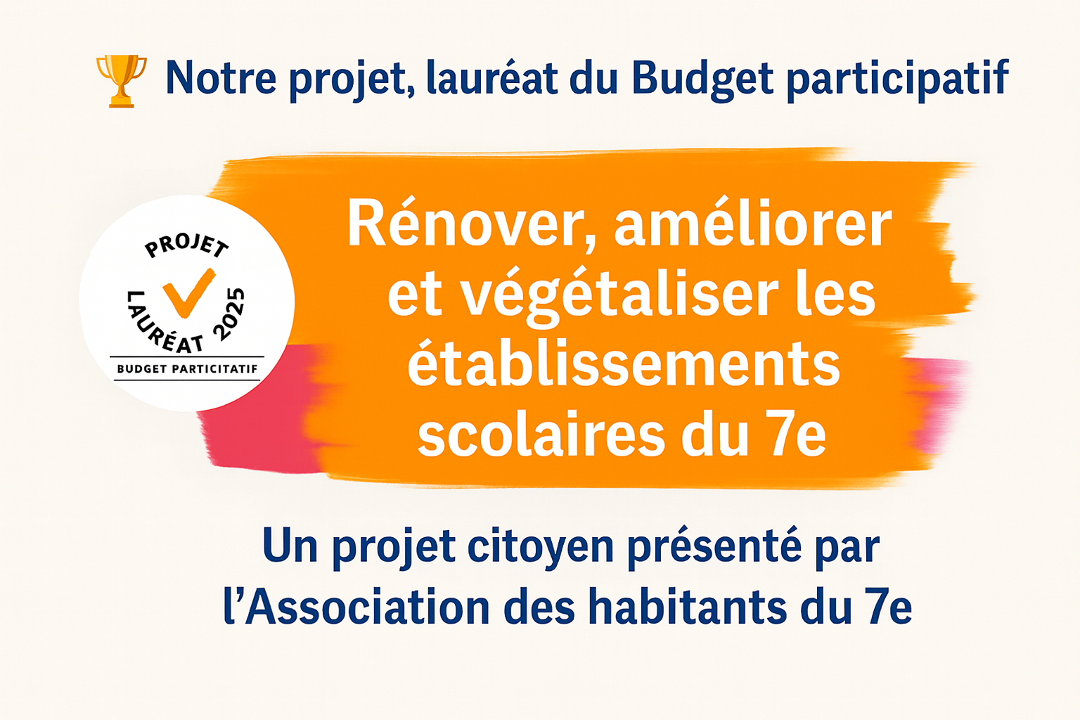 Budget participatif 2025 : notre projet lauréat pour le 7e !