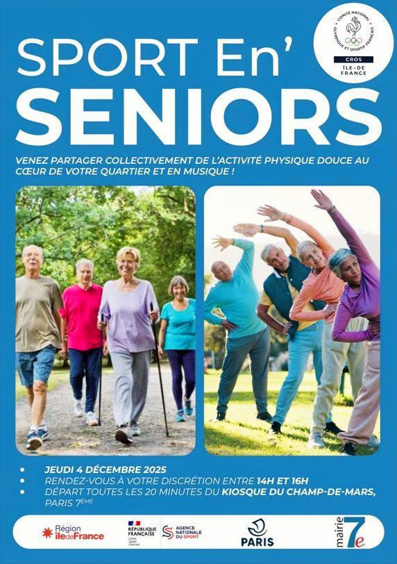 Sport En’ SENIORS : une nouvelle édition au Champ-de-Mars le 4 décembre 2025